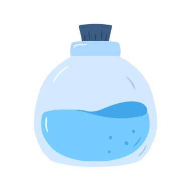 Mavi Sıvı ile Yuvarlak Temizleme İksiri