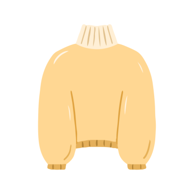 Şirin sarı balıkçı yaka kazak uzun kabarık kollu yakalı kesim stili