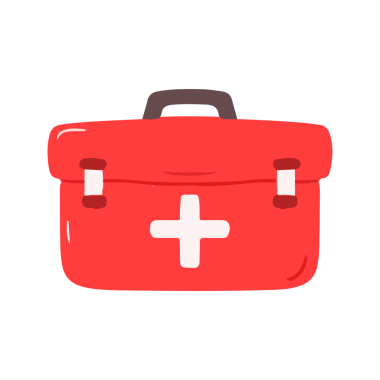 Kırmızı İlk Yardım Çantası Sağlık Hizmetleri Sembolü