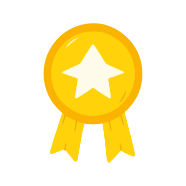 Altın Yıldız Ödüllü Kurdele Başarı Rozet Simgesi