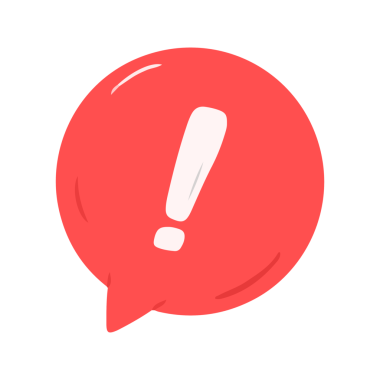 Dikkat Kırmızı Konuşma Baloncuğu Ünlem İşareti Uyarı Simgesi