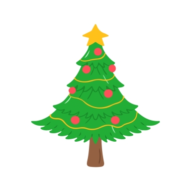 Yıldız Toplayıcı ve Kırmızı Süslemeli Geniş Noel Ağacı Resimleri