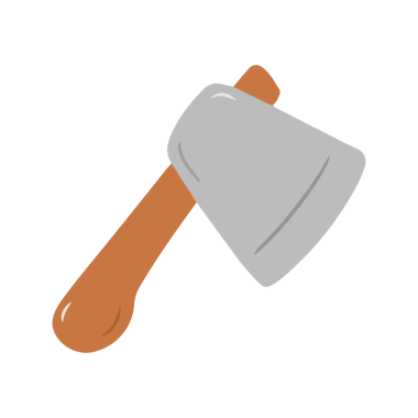 El Çizimi Baltası Clipart İllüstrasyonu