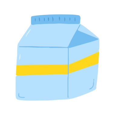 Şirin El Çizilmiş Süt veya Meyve Suyu Kutusu