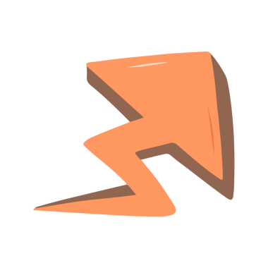 Zigzag Turuncu Ok Yön Simgesi Dinamik Grafik