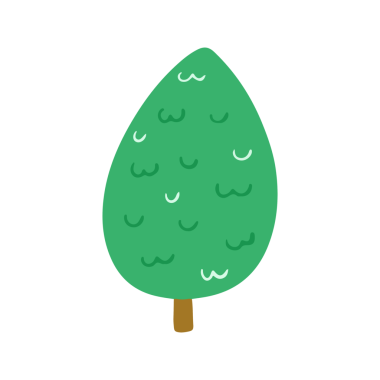 Basit çizgi film Yeşil Ağaç Doğal Element Karalaması