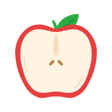Dilimlenmiş Kırmızı Elma Çizimi