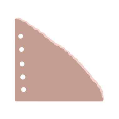 Pembe Yırtık Kağıt Köşeli Yumruk Delikleri