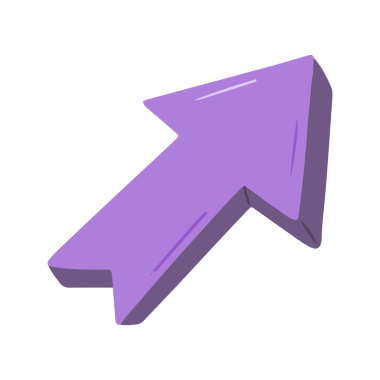 Mor Isometric Yukarı Sağ İşaret Oku