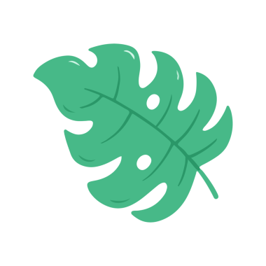 Sevimli El Çizimi Yaprak Canavarı