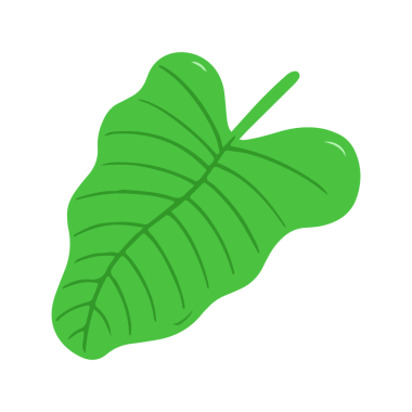 Büyük Yeşil Taro Yaprak İllüstrasyonu