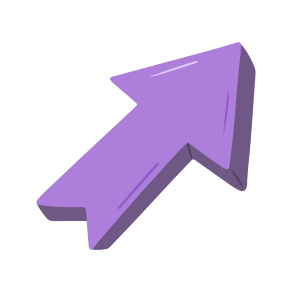 Mor Isometric Yukarı Sağ İşaret Oku