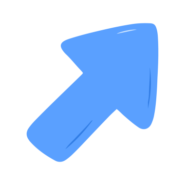 Mavi Çapraz Oku Sevimli El Çizim Biçiminde İmzala