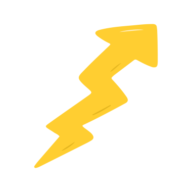 Yukarı Büyüyen Yıldırım Oku Sembolü