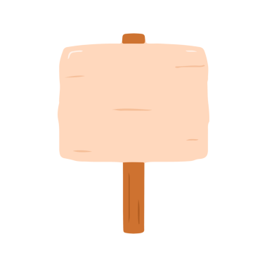 Çubukta boş tahta tabela