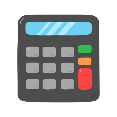 Şirin El Çizim Hesap Makinesi İllüstrasyonu