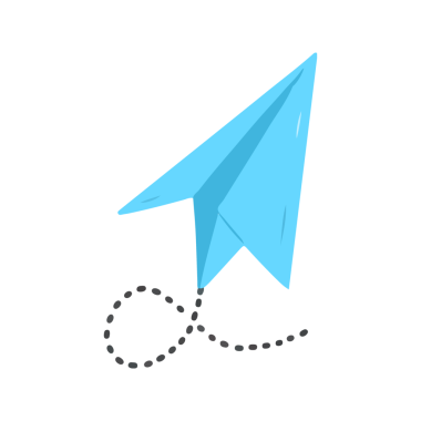 Kağıt Uçak El Çizimi Seyahat Sembolü