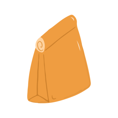 Yuvarlanmış Kese kağıdının Şirin Çizimi