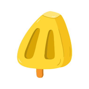 Sarı Meyveli Dondurmalı Dondurma Çizimi