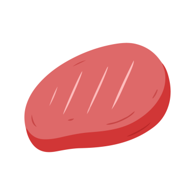 Çizgi film Taze Çiğ Biftek Et Gıda Elementi