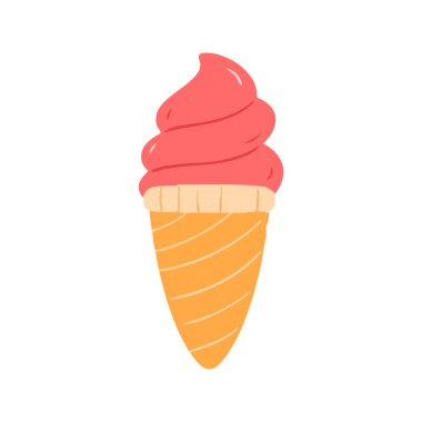 Lezzetli Pembe Girdap Dondurma Çizimi