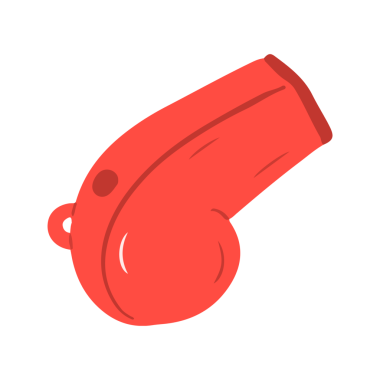 Spor ve Hakem Kullanımı için Kırmızı Islık Simgesi