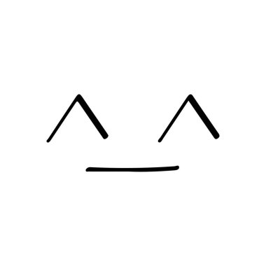 Mutlu gülümseme yüz ifadesi karalama çizgisi