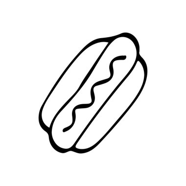 Hardal karalama resimli el yapımı sosisli sandviç.