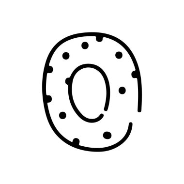 El çizimi Polka Nokta Harfi O Doodle