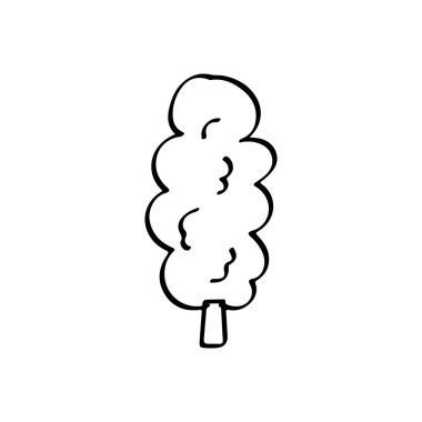 El çizimi uzun ağaç simgesi illüstrasyonu