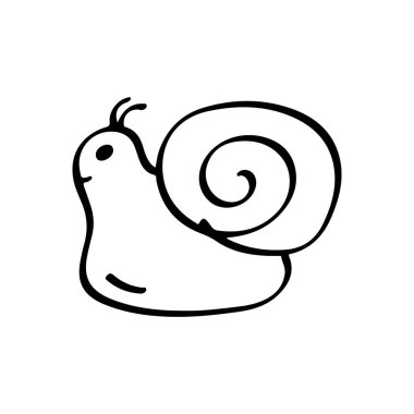 Tatlı Salyangoz Doodle El Çizim Sanatı