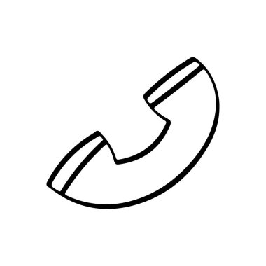 El çizimi telefon alıcısı ikon karalama çizgisi sanatı