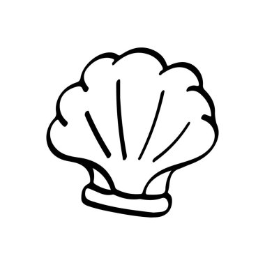 El çizimi deniz kabuğu çizimi karalama