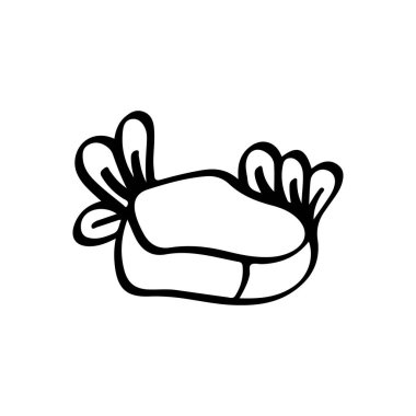 Suşi Nigiri ve Topping Hand Çizim İllüstrasyonu