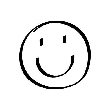 Basit Mutlu Gülen Yüz Doodle