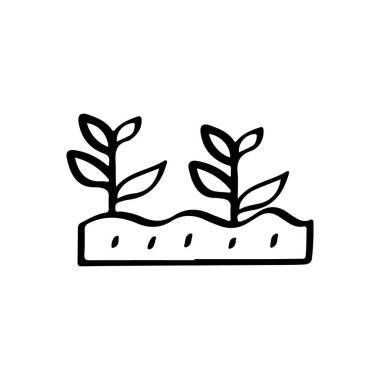 El Çizimi Bahçesi Bitkileri Büyüyen Çizimler