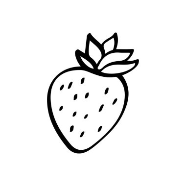 El çizimi çilek karalama taslağı