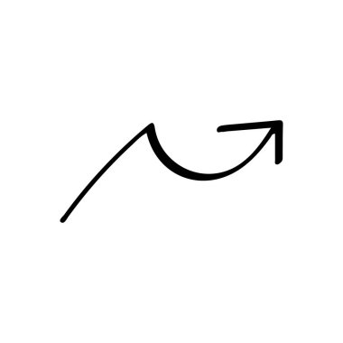 Basit Eğri El Çizilmiş Ok