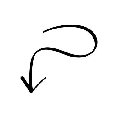 Eğri Aşağı Çekilen El Oku