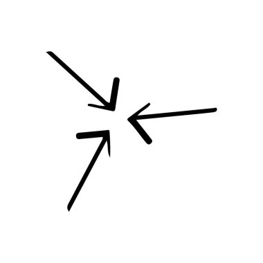 Üç El Çizilmiş Oklar Merkezi Gösteriyor