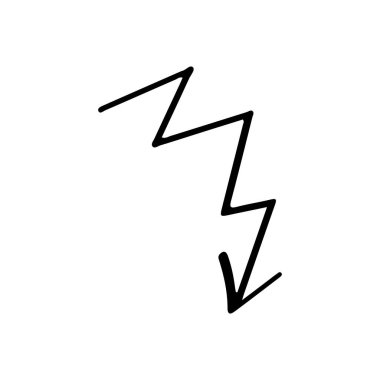 El çizimi zigzag yıldırımı oku aşağıya bakıyor.