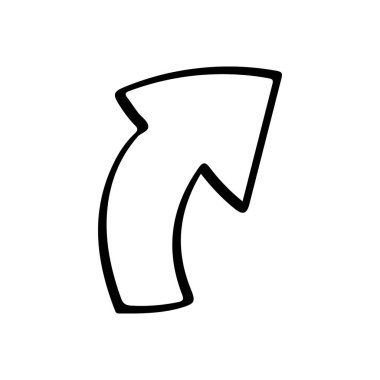 El çizilmiş İnce Eğri Ok Yukarı Karalama