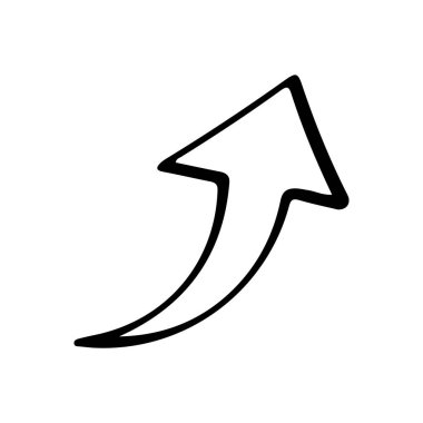 Yukarı Eğri Ok Çizgi Sanatı