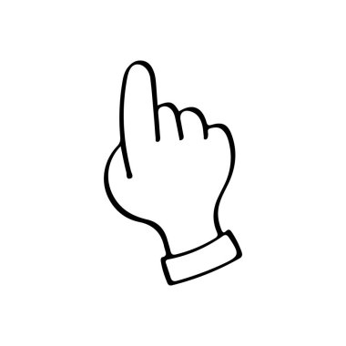 El çizimi, işaret eden parmak hareketi taslağı.