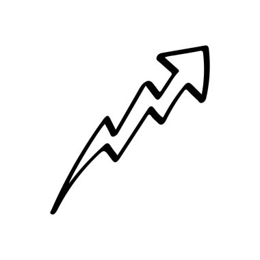 Zigzag Yukarı Ok Büyüyen El Çizimi