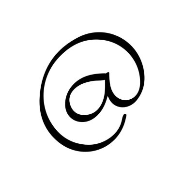 İmza Simgesi E- posta Adresi Sembolünde El Çizimi