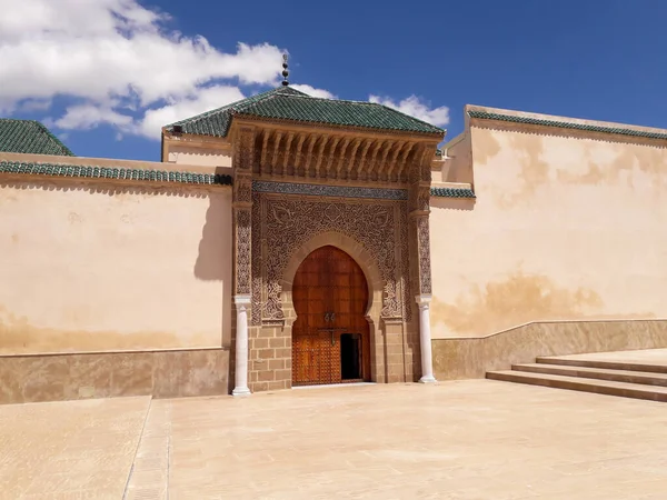 Decorative gate of the Sultan Moulay Ismail Mausoleum in Meknes, Morocco, Afric