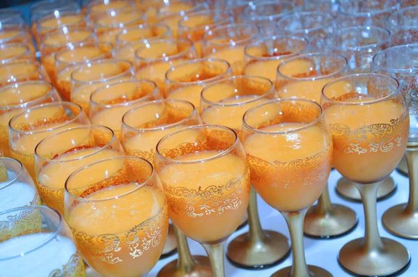 Glasses Orange Juice Wedding Party — Stock Photo, Image