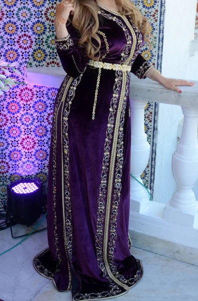 Caftan Marocain Est Costume Traditionnel Des Femmes Marocaines Est Considéré — Photo