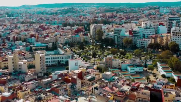 Maroko Widok Lotu Ptaka Miasto Tangier Panoramiczny Widok Miasto Tangier — Wideo stockowe